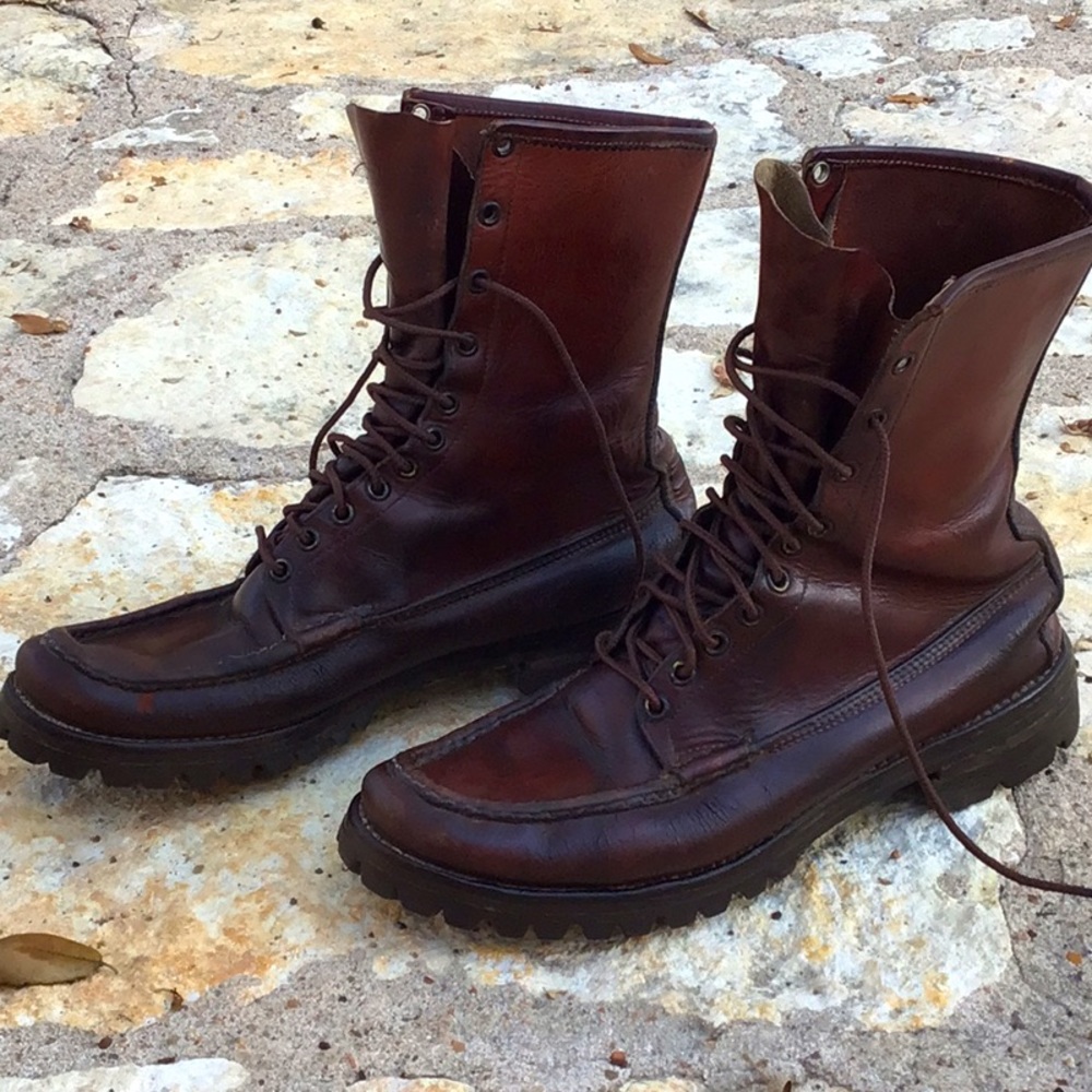 W C Russell Moccasin Co Brown Leather Boots size 10B